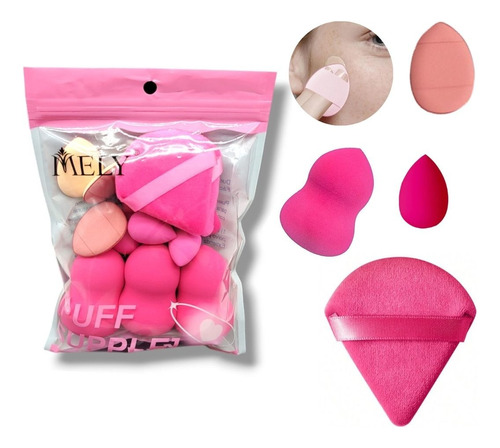 Esponjas Blender De Maquillaje Polvo Crema Mely Set X12 Pads