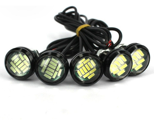 5 Uds 23mm 12led Coche Ojo De Águila Luz Diurna 12v 15w