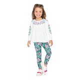 Conjunto Nanai Infantil Feminino Blusa Legging Inverno 1 A 8