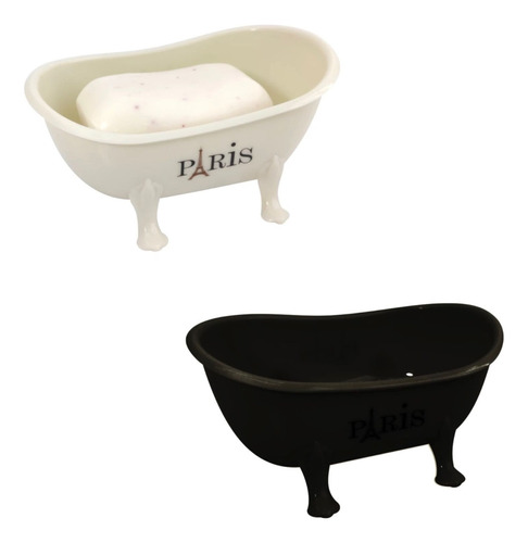 Jabonera Paris Forma Bañadera Con Patas Baño Pack X3