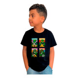 Camiseta Infantil Tartarugas Ninjas Personagens Desenho