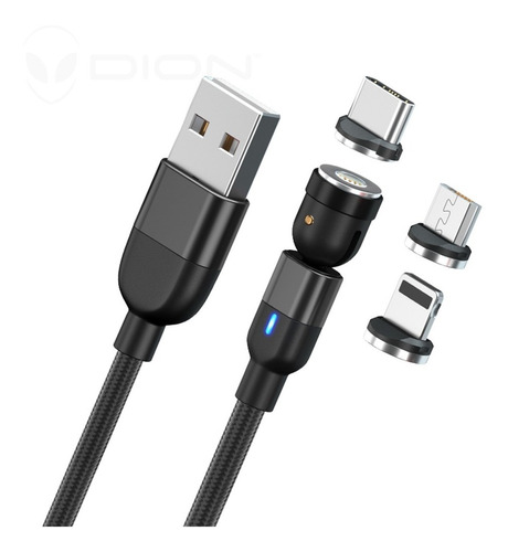 Cable 3 En 1 Micro Usb Tipo C Iprouct Carga Rápida 2m Magnet