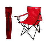 Silla Director Camping Apoyabrazo Porta Vaso Bolso Rojo Iael