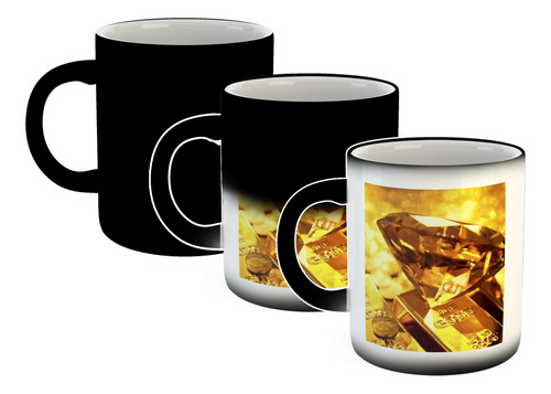 Taza Magica Oro Gold Barra Lingotes Dinero Dorado P1