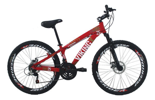 Bicicleta Freeride Aro 26 Freio Disco 21v Vermelho Viking X