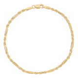 Pulsera Pulso Esclava Oro 14k Torzal Figaro 2.5mm 21cm Italy