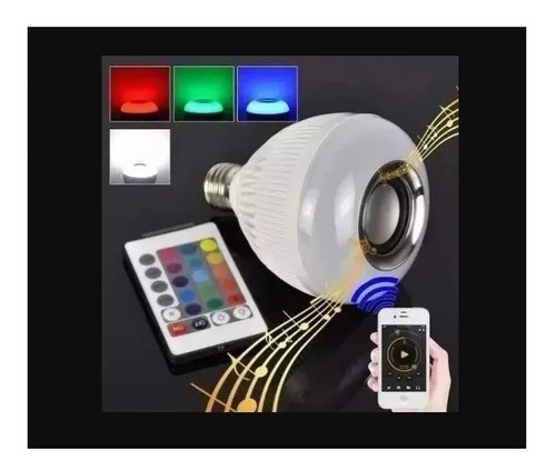 Lampada Luz Led Rgb Bluetooth Música Caixa Som + Controle Cor Da Luz Colorido
