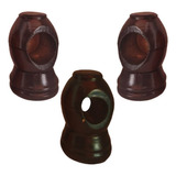 Soporte Bolillero Sencillo Para Cortina Madera Negro Juego