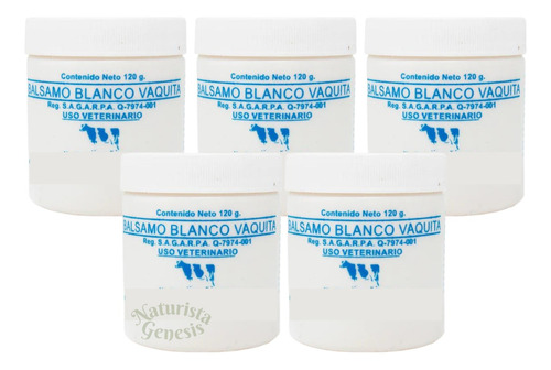 Balsamo Blanco Vaquita 120g Original Para Dolor 5 Pzs