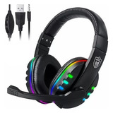 Headset Fone De Ouvido Gamer Rgb Usb P3 Ps4 Pc Celular