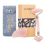 Suibobo Skincare Rosa Cuarzo Jade Rodillo Y Guasha Board Jue