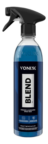 Cera Automotiva Liquida Vitrificada Blend Spray 500ml Vonixx