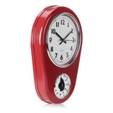 Reloj De Pared, Reloj Colgante Rojo, Para Cocina Para Sala D