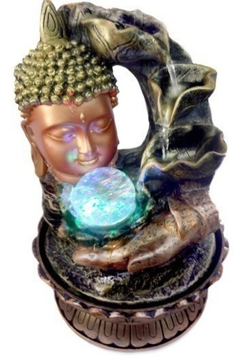 Buda Fonte De Agua Cascata Feng Shui Mesa Decorativa 28cm