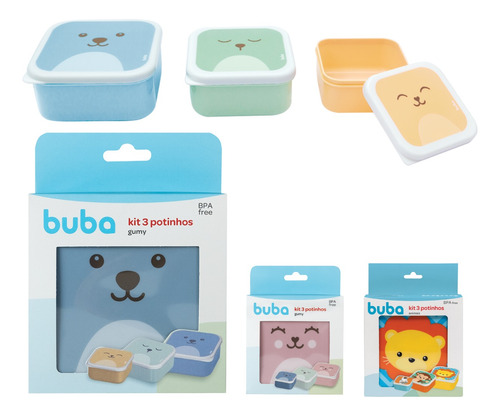 Kit 3 Potes Papinha Armazenar Comida Lanche Bebe Infantil