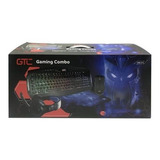 Combo Kit Gamer Rgb Teclado Mouse Pad Auriculares Gtc Usb Mouse Negro Teclado Negro