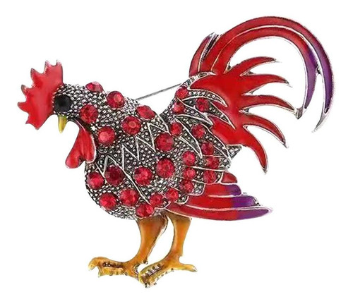 Gallo Gallo Pollo Broche Pin Brillo Moda Para Adorno Fiesta