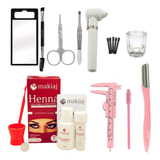 Kit Designer Henna Completa E Acessorios Navalha Tesoura Mix