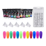 Kit Polygel  30ml Glitter Nail Para Decoración De Uñas 12pz