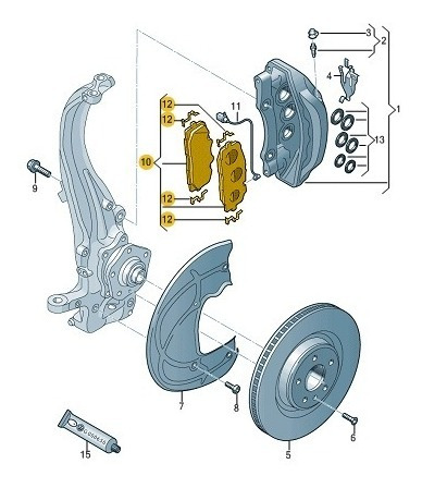 Juego De Pastillas De Frenos Delanteras Audi A4-a5-q5-q7-rs5 Foto 4