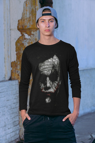 Polera Larga Joker Batman Pelicula Letras Algodon Estampado