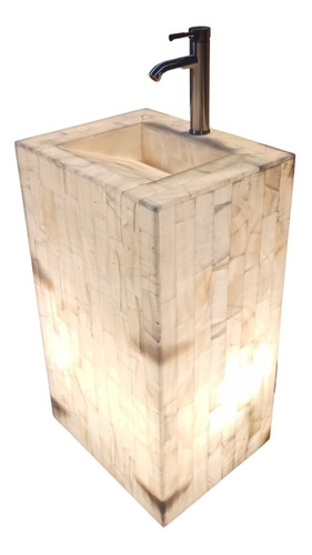 Pedestal Lavabo Rectangular Ónix Minimalista Baño Iluminadot