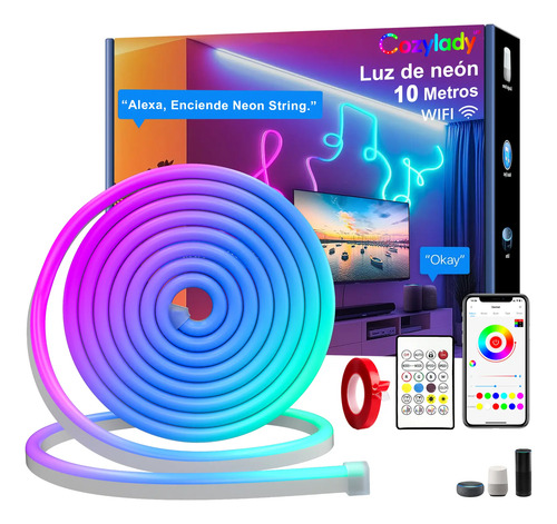 Tiras De Luces Neon Led Flexible Wifi Rgb Alexa 10m Ip68