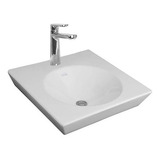 Bacha Baño De Apoyo Ferrum Tori L249k 1 Agujero Cuadrada Acabado Loza Color Blanco