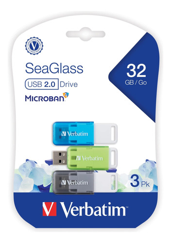 Unidades Flash Usb 2.0 Seaglass De Verbatim®, 32 Gb, Colores