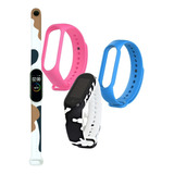 4 Correas Xiaomi Mi Band 5/6 Azul, Rosa, Vaca Y Manchas