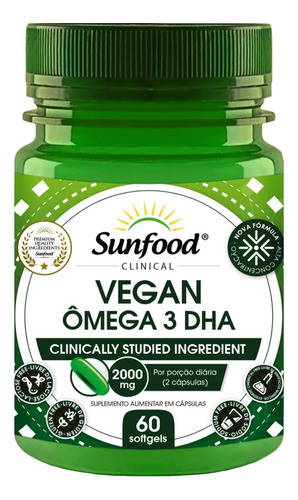 Vegan Omega 3 Dha 2.000mg 60softgels Sunfood Clinical