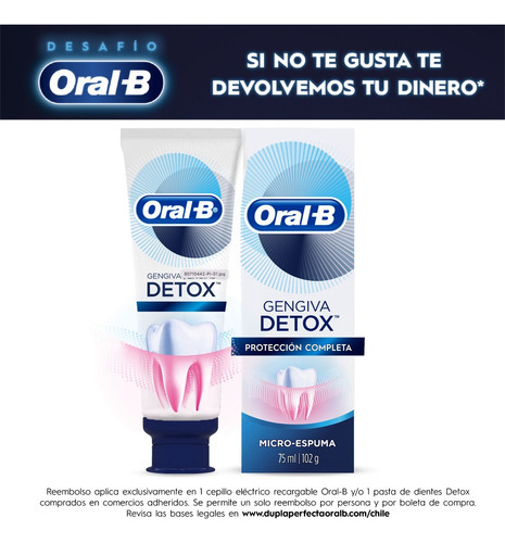 Pasta Dental Con Flúor Oral-b Detox Protección Completa 75ml