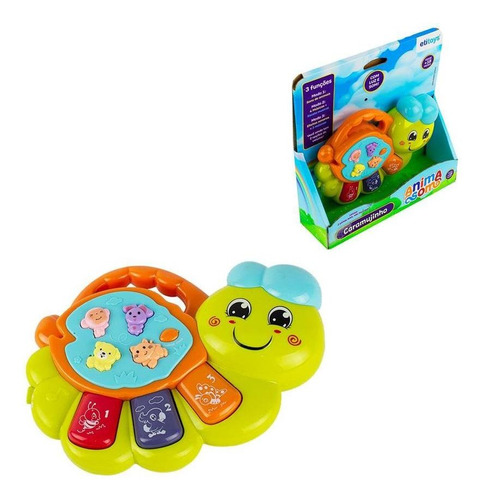 Brinquedo Infantil Teclado Musical Caramujinho Com Luz