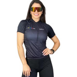 Conjunto Ciclismo Ciclista Bermuda Camisa Feminino Short Gel