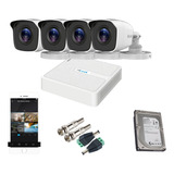 Kit Cftv 4 Cameras Full Hd Hilook 1080p Com Hd Dvr 4 Canais