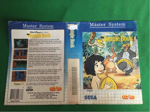 Master System The Jungle Book Encarte Original