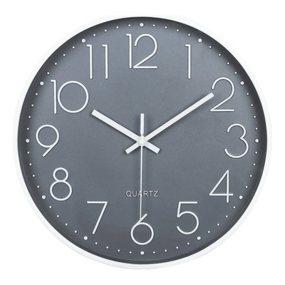 Reloj De Pared Cuarzo Moderno Silencioso Sala 30cm Gris | MercadoLibre