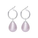 Aretes Perla De Mallorca Blanco Diseño Francés 