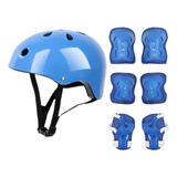 Kit De Protección De Patín Niños Con Casco Rodillera Codera