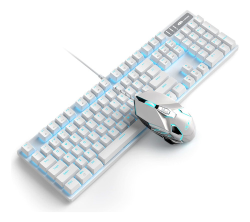 Mechanical Keyboard And Mouse, Wired Blue Backlit Mechanica.