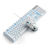 Mechanical Keyboard And Mouse, Wired Blue Backlit Mechanica.