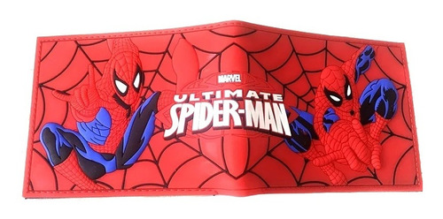Marvel Spiderman Logo Billetera En Goma De Caucho Roja