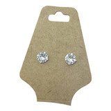 Par Brinco Masculino 7mm Prata 925 Pedra Diamante Sintético