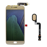 Tela Display Touch Para Moto G5 Plus Dourado + Flex Home