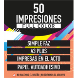 50 Impresiones Color A3+ Autoadhesivas En El Acto