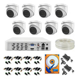 Kit Video Vigilancia 8 1080 Domo Audio Metal 150mts Utp 2tb