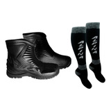 Botas Touring Impermeables Alpina + Medias Termicas Sti Moto