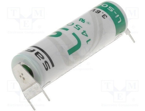 Bateria Saft Ls14500 3,6v Lithium Com 3 Terminais 1-/2+ Pci