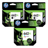 Cartucho Hp 662xl 1x Colorido E 2x 662xl Preto Original