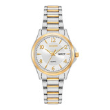 Citizen Elegant Lady Silver Dial Eq0595-55a Color De La Correa Plata Y Oro Color Del Bisel Plata Y Oro Color Del Fondo Plata